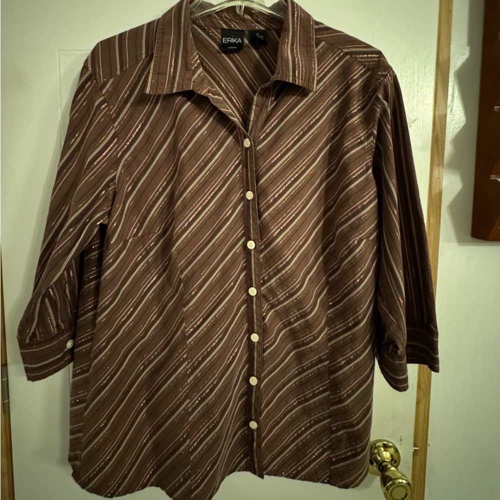 Erika Woman Sz 1X Brown Button Front Skirt VGUC 😊😊